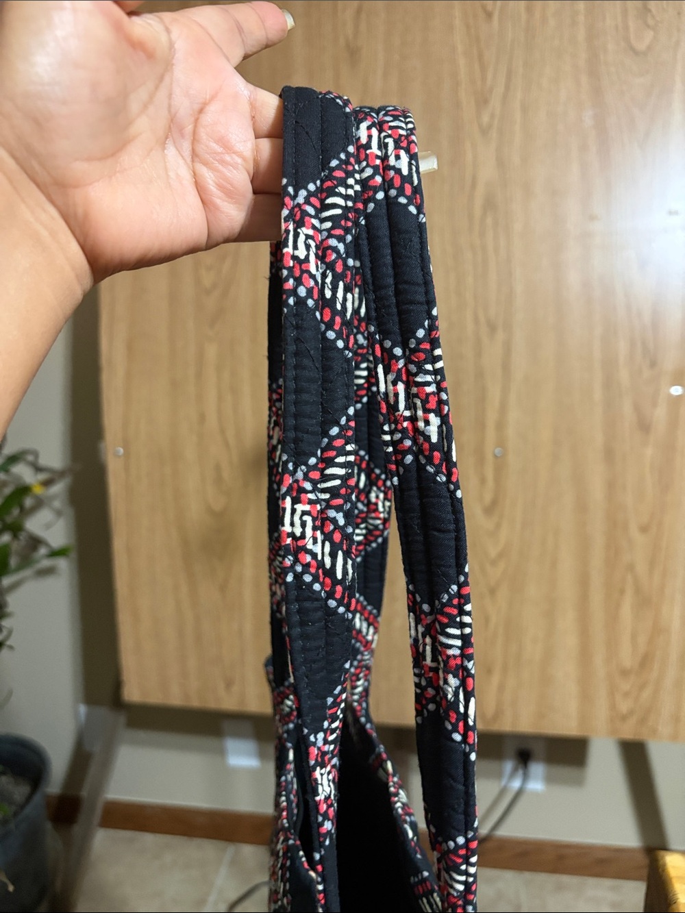 Vera Bradley Quilted Tote in Black, Red & White Plaid - Picture 6 of 10